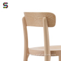 Chaise de salle à manger en bois massif simple de haute qualité